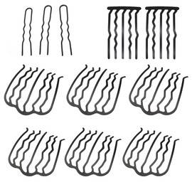 11 Pcs Hair Fork Clips, Black U Shape Hair Clips for Women, Alloy Vintage Hair Side Combs Hair Pins Teeth Stick for Bun Updo French Twist Hair Tool Hair Accessories for Women Girl