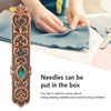 Vintage Needle Case Set Rhinestone Carved Pattern Fashionable Sewing Needles