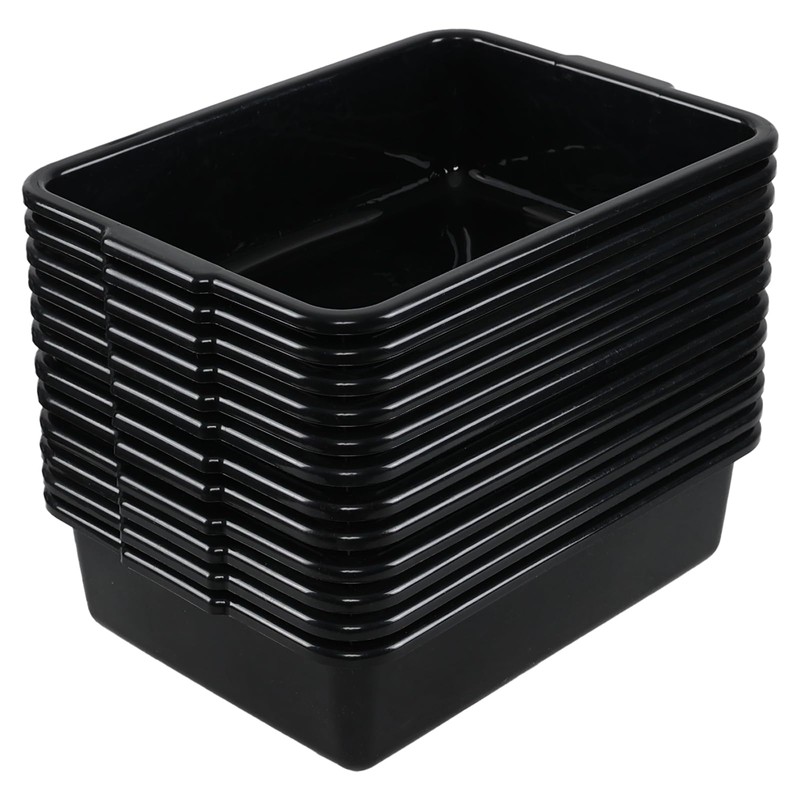 Leendines 12-pack 13 L Restaurant Dish Tub Basin, Plastic Bus