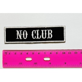 No Club Iron On Patch MC JACKET  Sew On Biker Badge EMBROIDERED