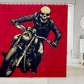 Feelyou Dirt Bike Fabric Bathroom Shower Curtain Set Extreme Sports Shower Curtain for Kids Boys Girls Racing Motocross Rider Decor Motorcycle Bath Curtain Motorbike Bathroom Accessories 72"x72"