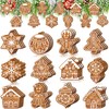 Quzzil 36 Pcs Christmas Gingerbread Ornaments for Tree Mini Snowflake