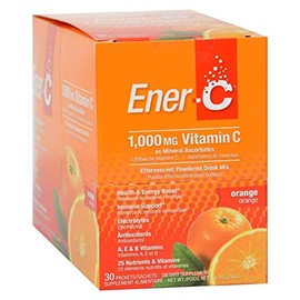 Ener-C Orange Multivitamin Drink Mix, 1000mg Vitamin C, Non-GMO, Vegan, Real Fruit Juice Powders, Natural Immunity Support, Electrolytes, Gluten Free, 30 Count (Pack of 1)