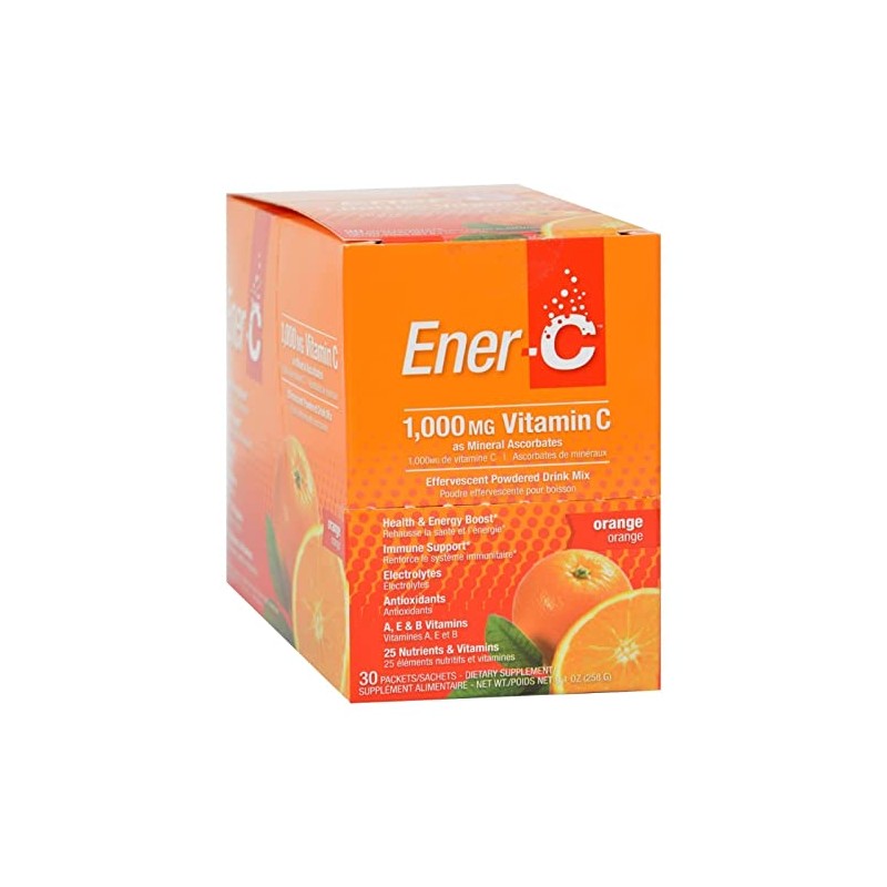 Ener-C Orange Multivitamin Drink Mix, 1000mg Vitamin C, Non-GMO, Vegan,