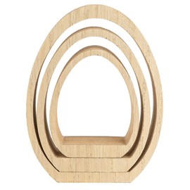 Ideen mit Herz Egg Pedestals | Blanks for Further Decorating | Frame in Egg Shape for Standing Up | Various Sizes | Pack of 3