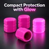 4pcs Luminous Car Tire Valve Caps, Hexagonal Glow-in-the-Dark Tire Valve