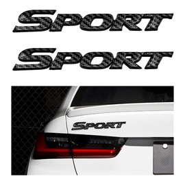 DXNQ 2 PCS 3D Sport Sticker for Car, Automotive Sport Edition Emblem Decals with Strong Adhesive, Universal Sport Badge Stickers for Bumper Tailgate Side Fender, Car Accessories (Carbon Fiber)
