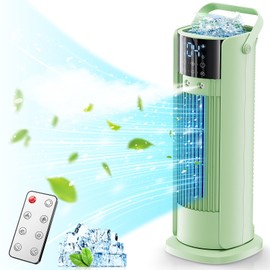 90° Oscillating & 4 Wind Speeds Portable Air Conditioner Tower Fan (Green)