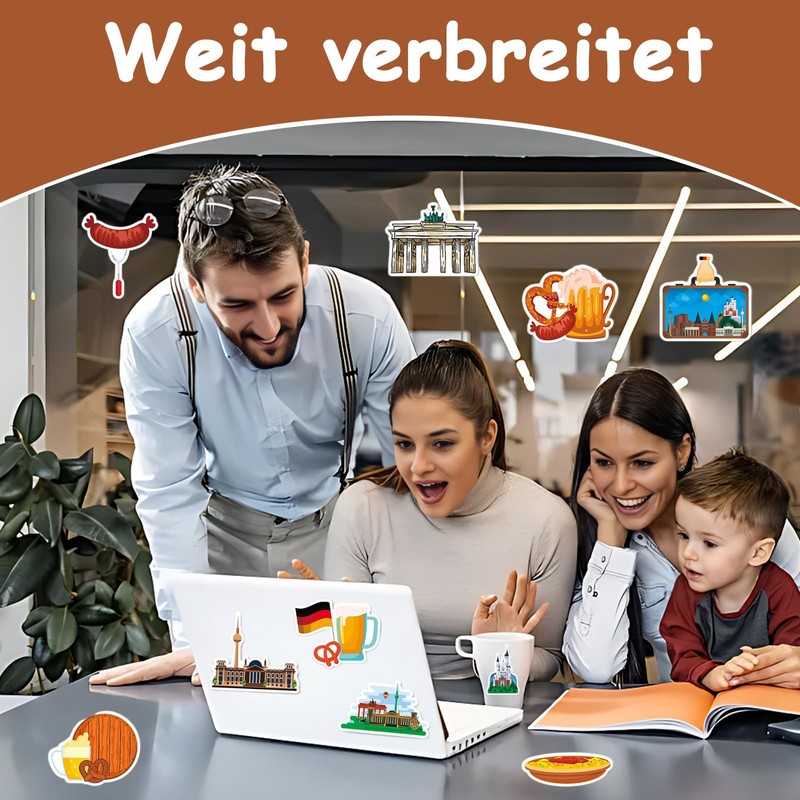 Pack of 50 Germany Stickers, Germany Travel Stickers, Funny Outdoor