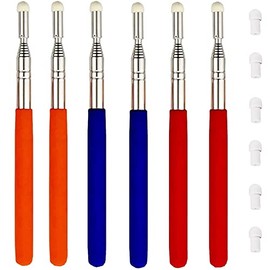 6 Pieces Telescopic Teachers Pointer, Hand Pointer Extendable Telescopic Retractable Pointer Whiteboard Pointer and Lanyards for Teachers Coach Presenter, Extends to 39 Inches