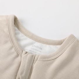 Owlivia Bamboo Baby Sleeping Bag Unisex Toddler Sleeping Bag 1.0 TOG Portable Blanket Baby Boys Girls Pyjamas (3-24 Months), 1.0 Tog Beige