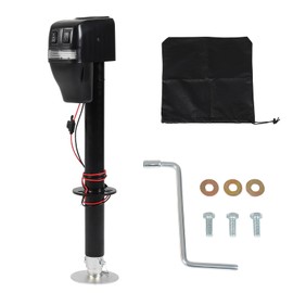 FAHKNS Electric Trailer Jack, 5000lbs RV Power Tongue Jack, A Frame Travel Trailer Jack with Waterproof Cover Manual Crank Handle for Lifting Camper 5th Wheel RV Boat, 22" Lift 12V DC