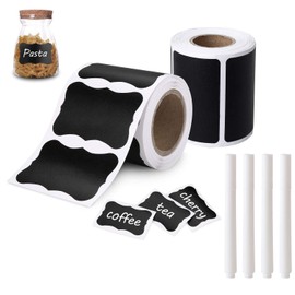 2 Rolls 240pcs Chalkboard Labels Waterproof Removable Reusable Blackboard Stickers with 4pcs Liquid Chalk Pen