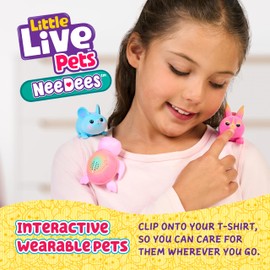 Little Live Pets NeeDees Candy Series Pack of 3, Plush Interactive Toys Collection, 50+ Sounds and Reactions, Wearable Interactive Kids Toys