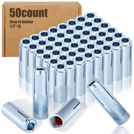 Blulu 50 Pcs 1/2"-13 Drop in Anchor Zinc Plated Inner Female Thread Expansion Anchor Drop in Anchors Expansion Screws Internal Forced Expansion Bolts for Solid Concrete