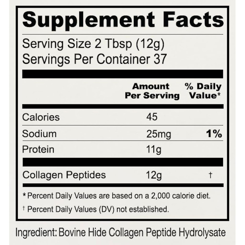 Anthony's Collagen Peptide Powder, 1 lb, Pure Hydrolyzed, Gluten Free,