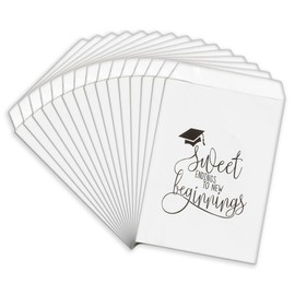 Graduation Party Favors Bags, 50pcs Sweet Endings To New Beginnings Bags for College Senior High Kindergarten Graduation Party