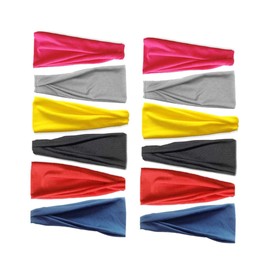 Pack of 6 Sports Headbands, Yoga Headbands for Men and Girls, Breathable Hair Bands, Elastic Head Band for Outdoor Sports, Fitness, Running etc.