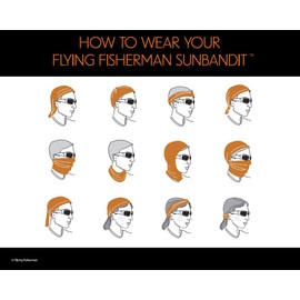 Flying Fisherman SunBandit Multifunctional Headwear Bandana, UV Protective Face Mask and Neck Gaiter, 12 Ways to Wear
