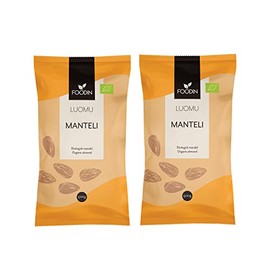 FOODIN Bio Mandeln 1kg (2x500g), roh, ausgezeichnete Quelle für Protein und ungesättigte Fette, 100% biologisch, glutenfrei und vegan