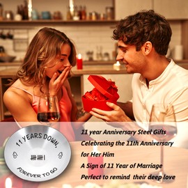 11th Anniversary Steel Gifts,11th Wedding Anniverary Gifs,11 Year Anniversary Gif for Her Him,Steel Gifts for 11th Anniversary,Christmas Gifts for Husband Wife,Anniversary Jewelry Tray Ring Holder