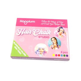 Happium Hair Chalk Gift for Girls 6 Temporary Non-Toxic Easy Washable Hair Dye Colourful, Pens Great Games Birthday Girls (Kids Edition)