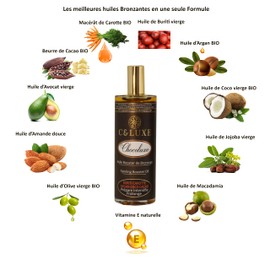 Chocoluxe Natural Tanning Oil: Tan Activator, Accelerator and Extender, Pre and After Sun Oil, Intense and Even Tan 100 ml