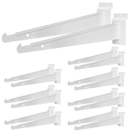 16 Pack Slatwall Knife Shelf Bracket, 14 inch Heavy Duty Shelf Bracket for Slat Wall, White Metal Slatwall Accessories with Lip for Slatwall Panels Shelving Display Household Commercial