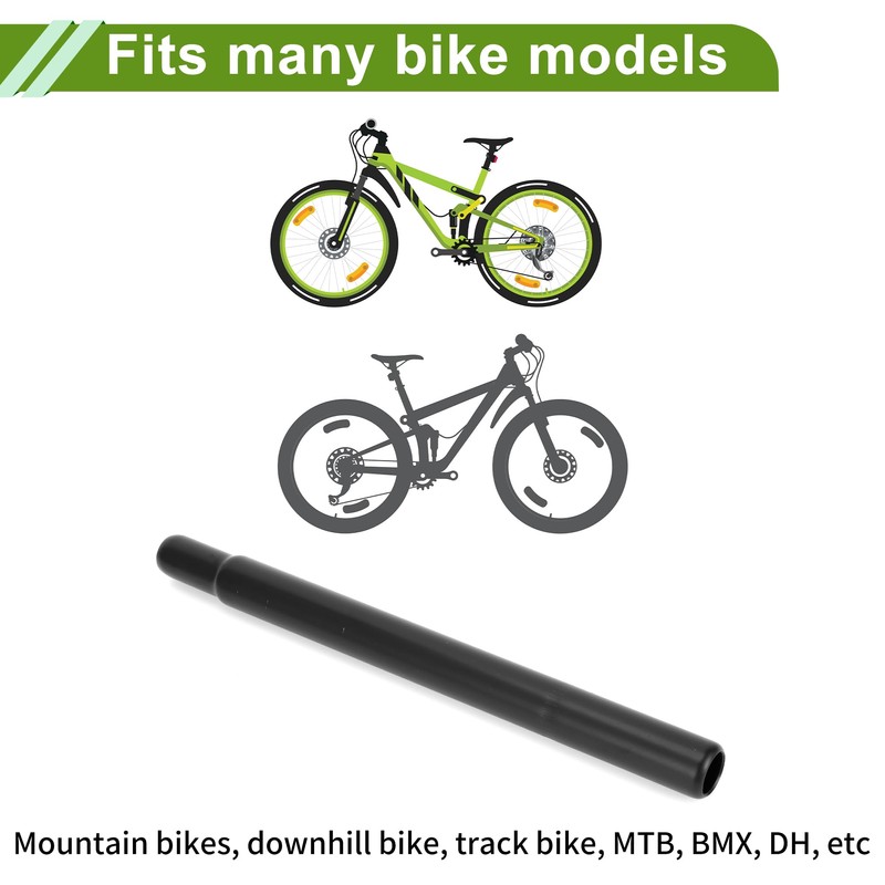 HOPESPANNER Universal 25.4x300mm Black Bike Seatpost Durable Bike Saddle Post