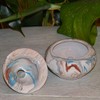Small Tunisian Marble Ashtray in Blue, Brown and White