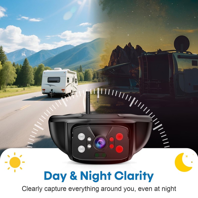 7-Inch Wireless Backup Camera for RV Trailer - HD 1080P