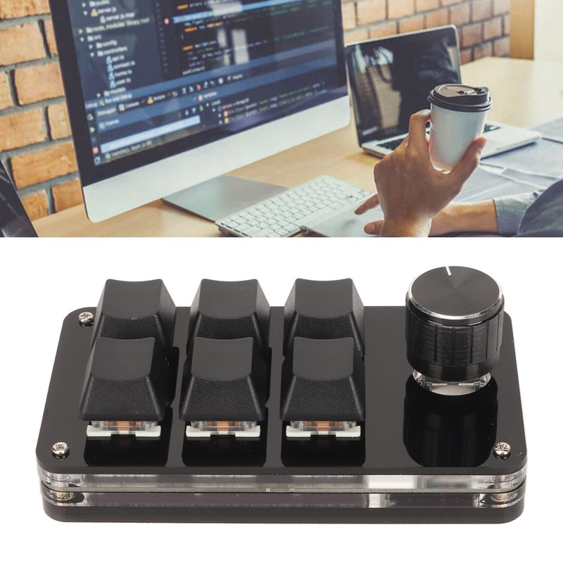 6 Key Mini Keypad with Knob RGB Light Blue Switch