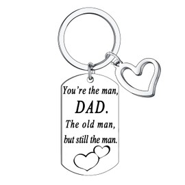 BESPMOSP You Are The Man But Still The Man Funny Dad Keychain Gifts Father Present Dad Father's Day Birthday Appreciation Gifts from Daughter Son Daddy Keychain Gifts