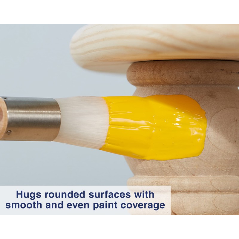 Zibra Round Paint Brush for Curved Surfaces and Ornate Details,