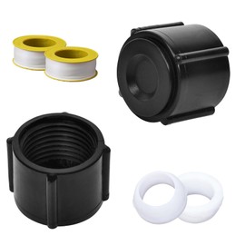 JZAHYUK 2 Pcs Black Plastic Low Point Drain Seals Caps with Sealing Ring & 2 Teflon Tape Compatible with RV, Camper, Travel Trailer,Fit for Pex Pipe,Tubing, 1/2 Inch Hot & Cold Water Lines