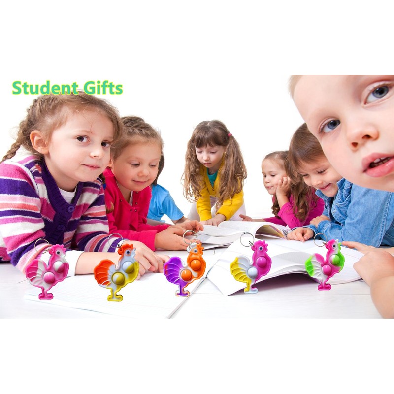 HOZKEAP 24 Packs Bulk Chicks shape Backpack Mini Pop Keychain,