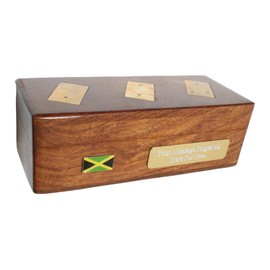 Gamekeepers Cottage gifts Jamaica Flag Wooden Dominoes Set in Wooden Box With FREE ENGRAVING 625
