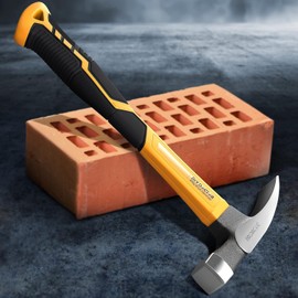 DIY Doctor Mason's Hammer 21 oz (600 g) - Forged Steel & Fibreglass Handle - TPR Non-Slip Handle for Geology, Splitting & Nail Work