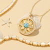 FANCIME Turquoise Star Necklace for Women 14K Gold Plated 925