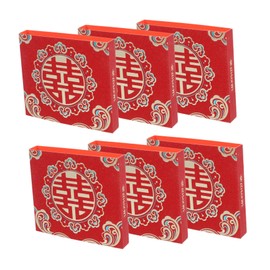 SEWACC 6pcs Chinese Wedding Money Bundle Sleeves Traditional Packet Holders for Cash Paper Envelopes Cultural Significance for Weddings and Festivals
