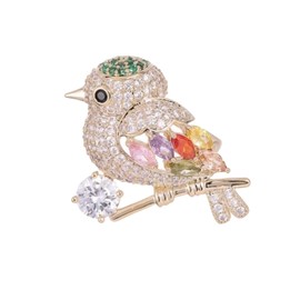 MEISH Robin Brooch Rhinestone Robin Brooch Cute Animal Brooch Crystal Robin Brooch for Women Men