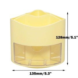 kaileyouxiangongsi Rotating Art Supply Storage Organizer,Pencil Holder with 9 Compartment, Pen Storage Organizer, for Kids Art Desk, Homeschool Supplies, Home Office Desktop Organizer(Yellow)