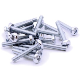 M6 (6mm x 40mm) Pozi Pan Machine Screw (Bolt) - Steel (Pack of 20)