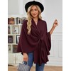 PULI Women's Elegant Poncho Knitted Ponchos Capes Open Front Versatile