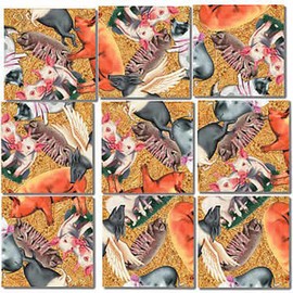B Dazzle Pigs Scramble Squares 9 Piece Puzzle