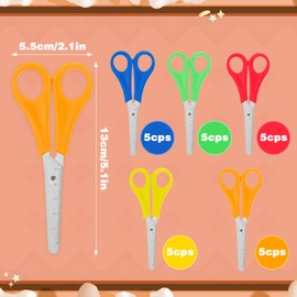 25 Pack Kids Scissors Bulk Set 5“ Kids Safety Scissors for School Supplies Small Scissors Kid Craft Scissors for Cutting Paper Safety Blunt Tip Scissors for Student Classroom Toddler Child Scissors