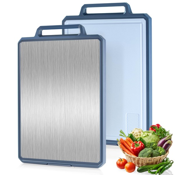 2 in 1 Stainless Steel Cutting Board Non-toxic for Kitchen