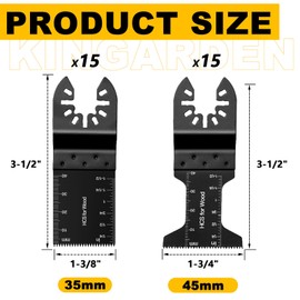 KINGARDEN 30Pcs Oscillating Saw Blades, Professional Universal Multitool Blades for Wood Plastics, Quick Release Multi Tool Kits Fit Milwaukee Makita Ryobi Bosch