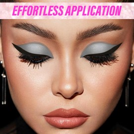 Lazy Eye Shadow Eyelash Patch,Reusable Eye Makeup Stickers With False Lashes & Eyeshadow, Eyeshadow Eyelash Stickers,Natural Waterproof Reusable Colorful Eyelid Line For All Eye Shapes (Silver)