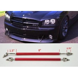 Unbrand Red 8" Adjustable Rod Tie Bar Support for splitter Bumper Lip Diffuser Spoiler